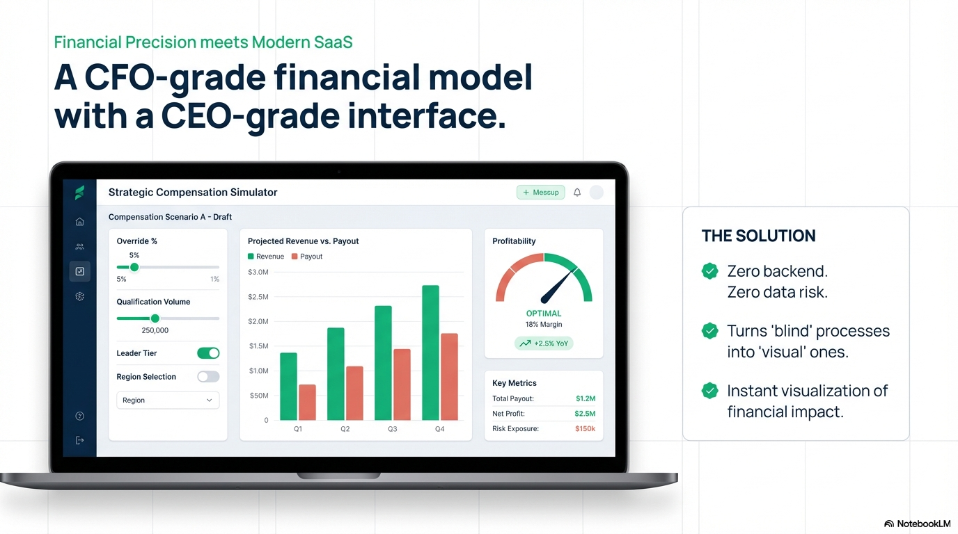 Financial Dashboard — 6 real-time KPIs with delta indicators against the alternate plan